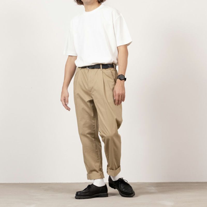 EDWIN  KHAKIS タックテーパードチノパンツ メンズ商品画像-2