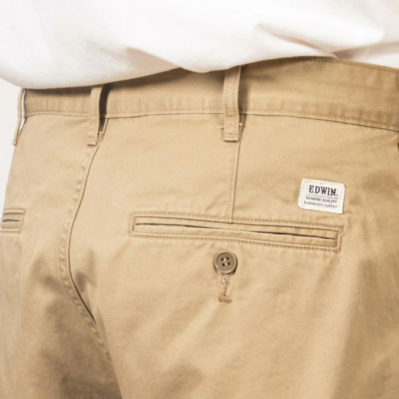 EDWIN KHAKIS タックテーパードチノパンツ メンズ