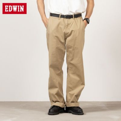 EDWIN KHAKIS タックテーパードチノパンツ メンズ