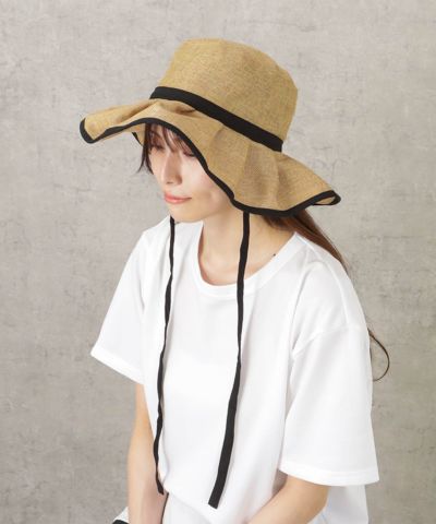 NAVY  紐付きキャペリンハット レディース