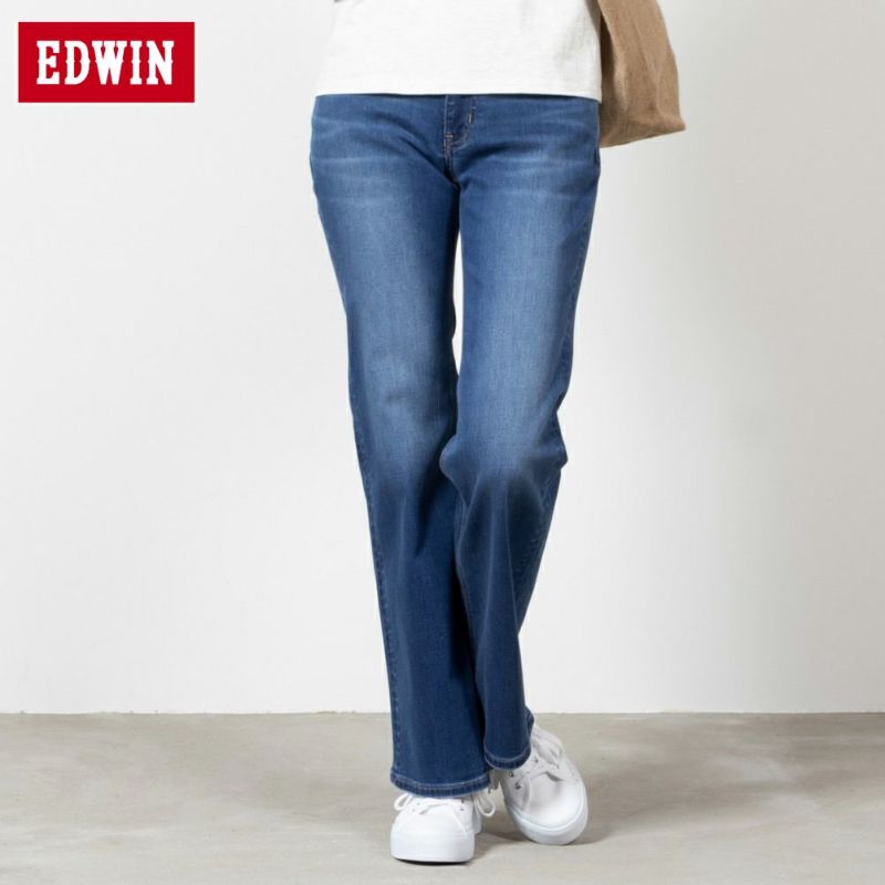 EDWIN essentials フレアストレッチデニムパンツ レディース