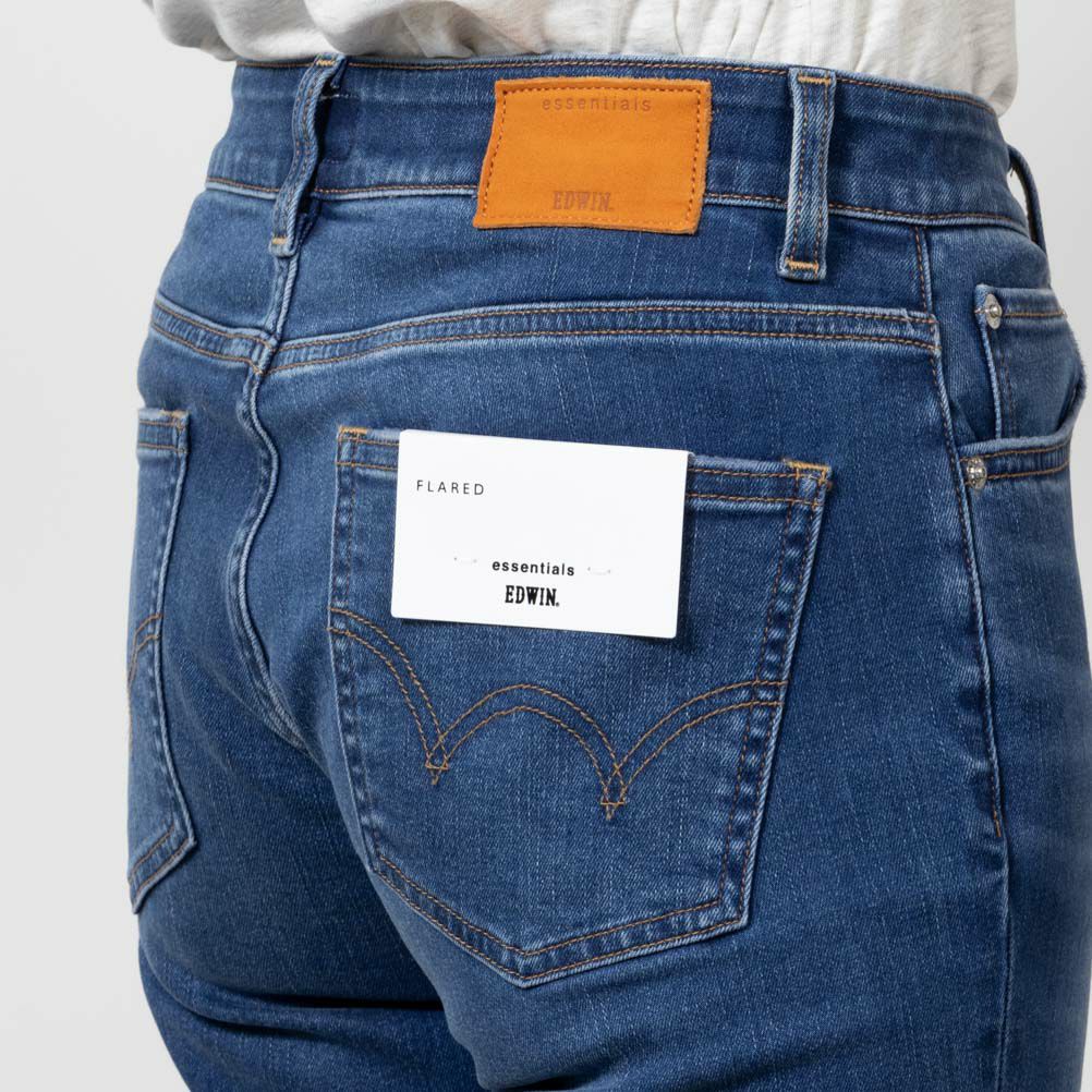 EDWIN essentials フレアストレッチデニムパンツ レディース