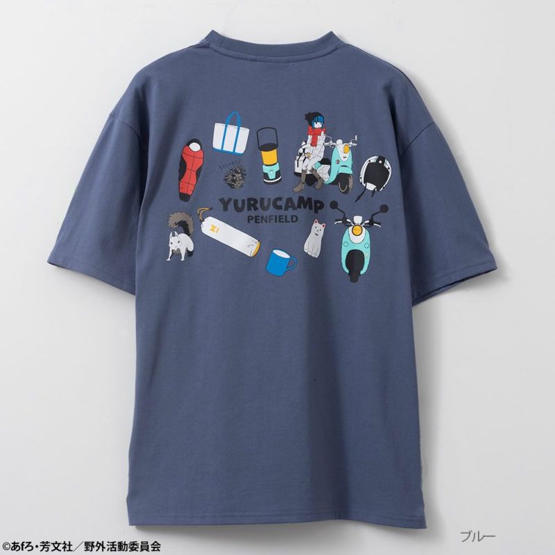 Penfield×ゆるキャン△ 志摩リン 半袖Tシャツ メンズ 【マスキングテープを1点プレゼント】