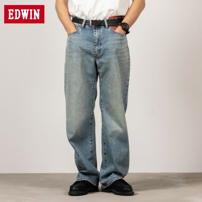 EDWIN XV ワイドストレートデニムパンツ メンズ