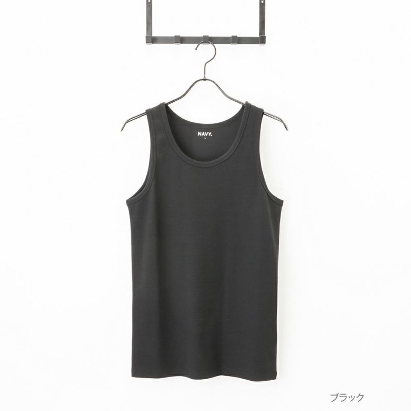 NAVY  テレコタンクトップ メンズ メール便 対応商品商品画像-4