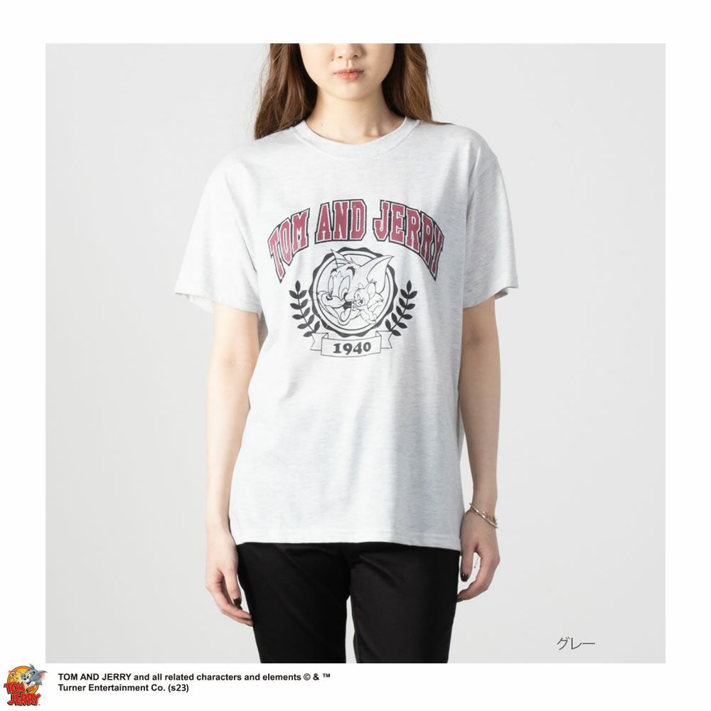 大きいサイズ] Tom and Jerry ボックスシルエット半袖Tシャツ レディース 