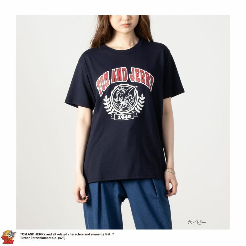 大きいサイズ] Tom and Jerry ボックスシルエット半袖Tシャツ レディース