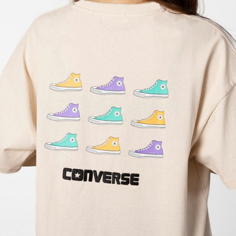 CONVERSE [大きいサイズ] ドロップショルダーシューズプリント
