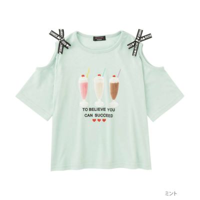 RICH MIX 肩開きリボンTシャツ キッズ