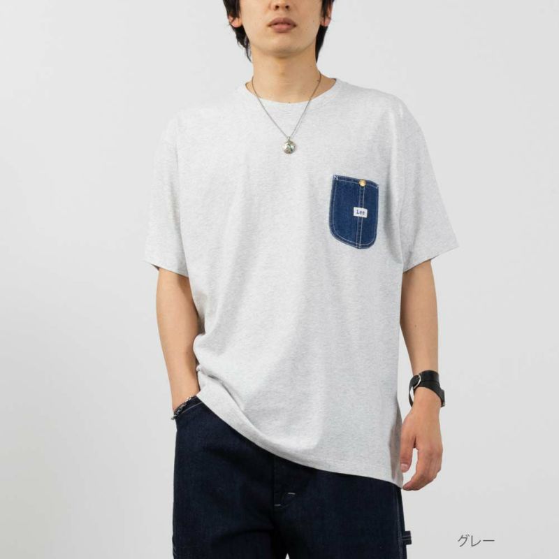 Lee デニムポケット付き半袖Tシャツ メンズ ネコポス 対応商品商品画像-1
