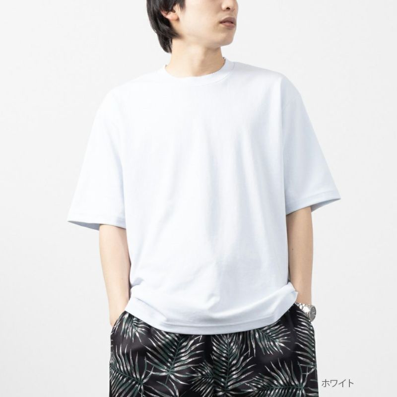 NAVY SARARI 冷感ダブルフェイス半袖Tシャツ メンズ ネコポス 対応商品商品画像-2