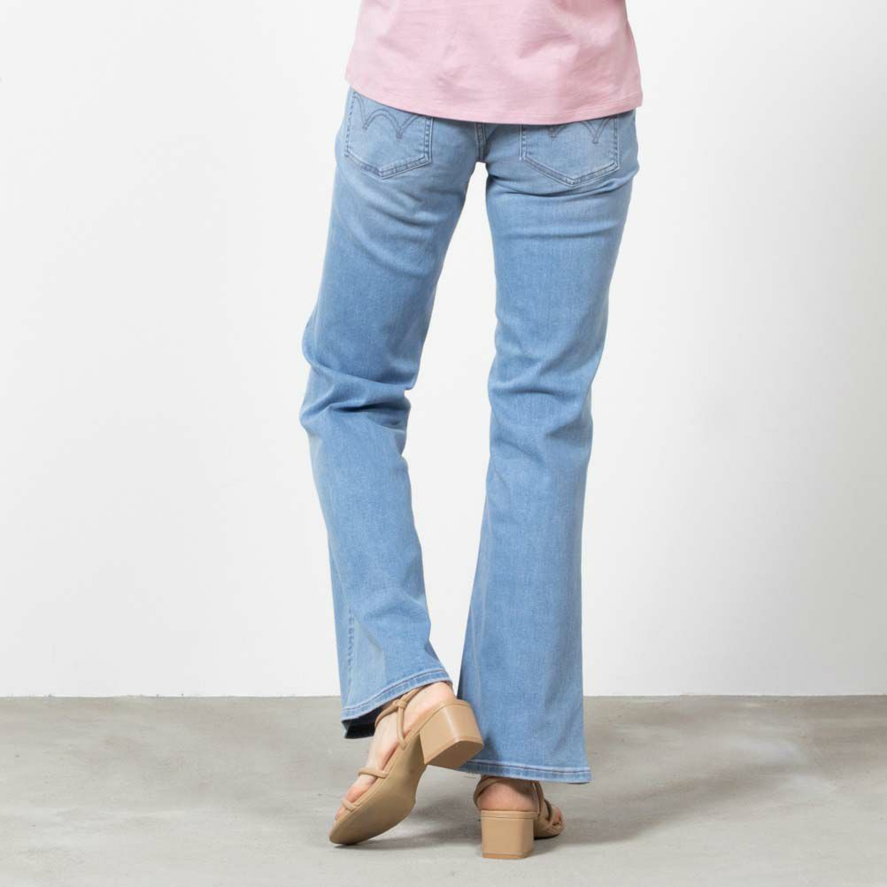 EDWIN essentials フレアストレッチデニムパンツ レディース