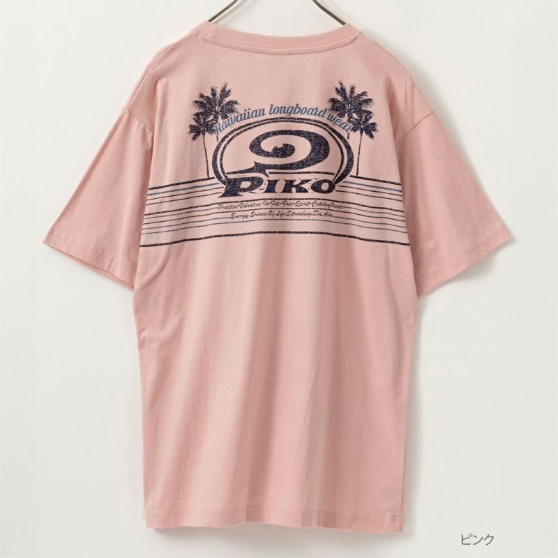 PIKO パネルボーダー柄プリントTシャツ メンズ