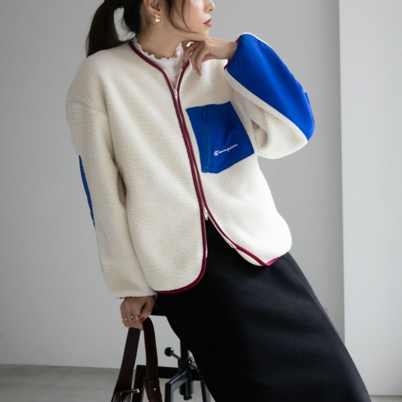 【オンラインストア限定】Champion  ボアフリースショートジャケット レディース商品画像-1