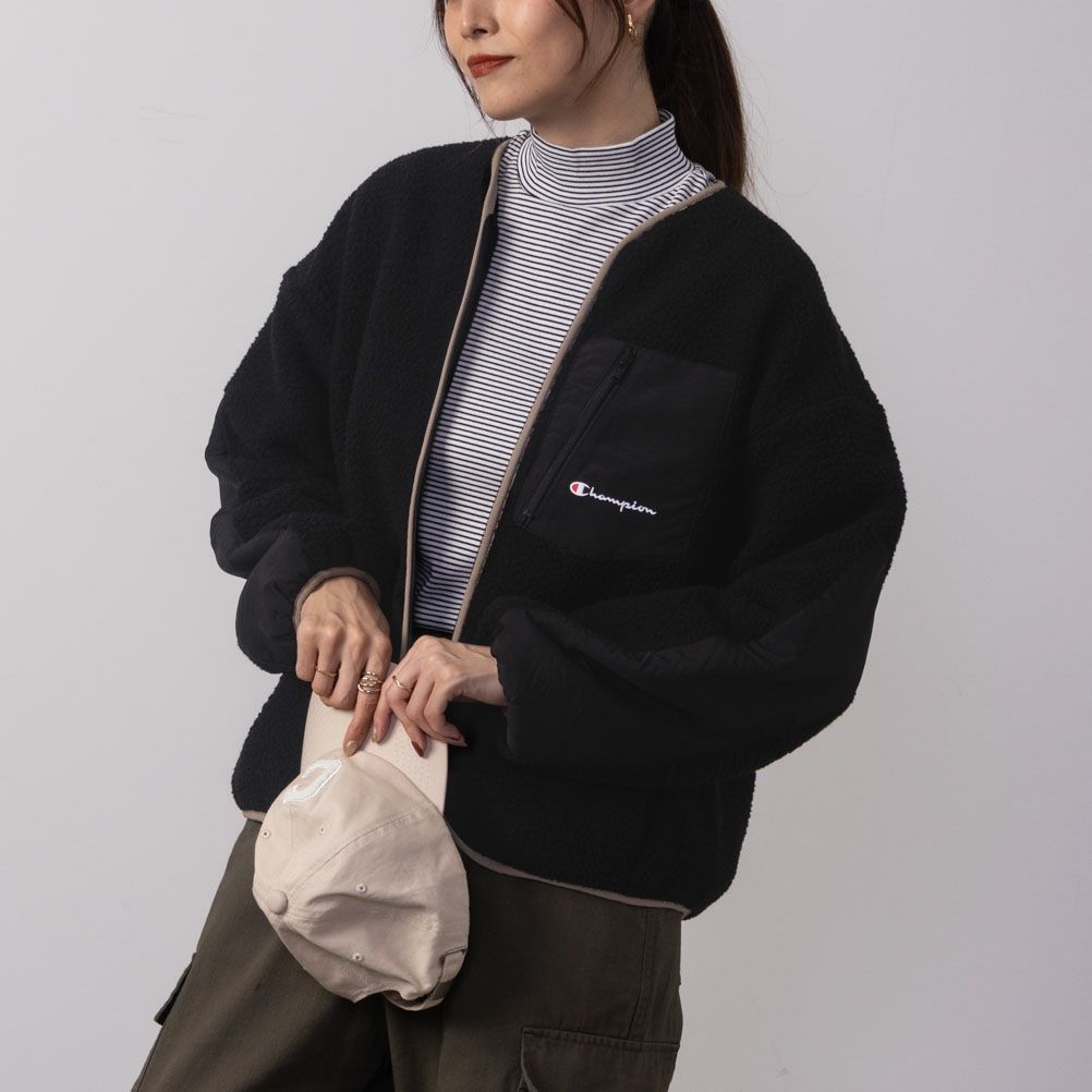 Champion ボアフリースショートジャケット レディース