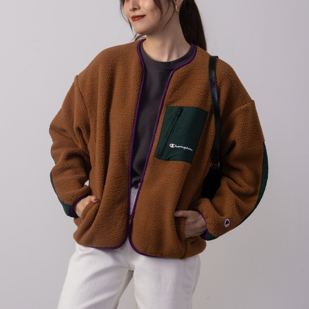Champion ボアフリースショートジャケット レディース