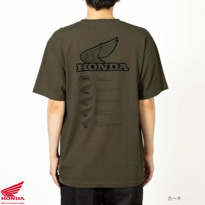 Honda ポケット付きバックプリント半袖Tシャツ メンズ