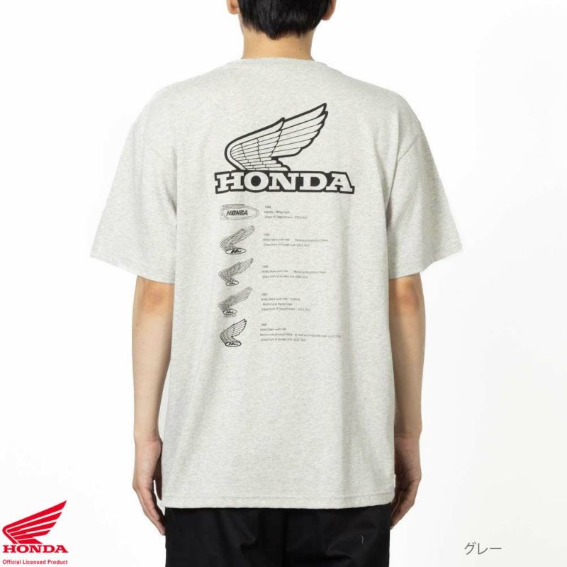 Honda ポケット付きバックプリント半袖Tシャツ メンズ