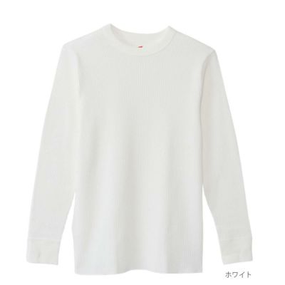 Hanes  サーマルクルーネックロングスリーブTシャツ メンズ