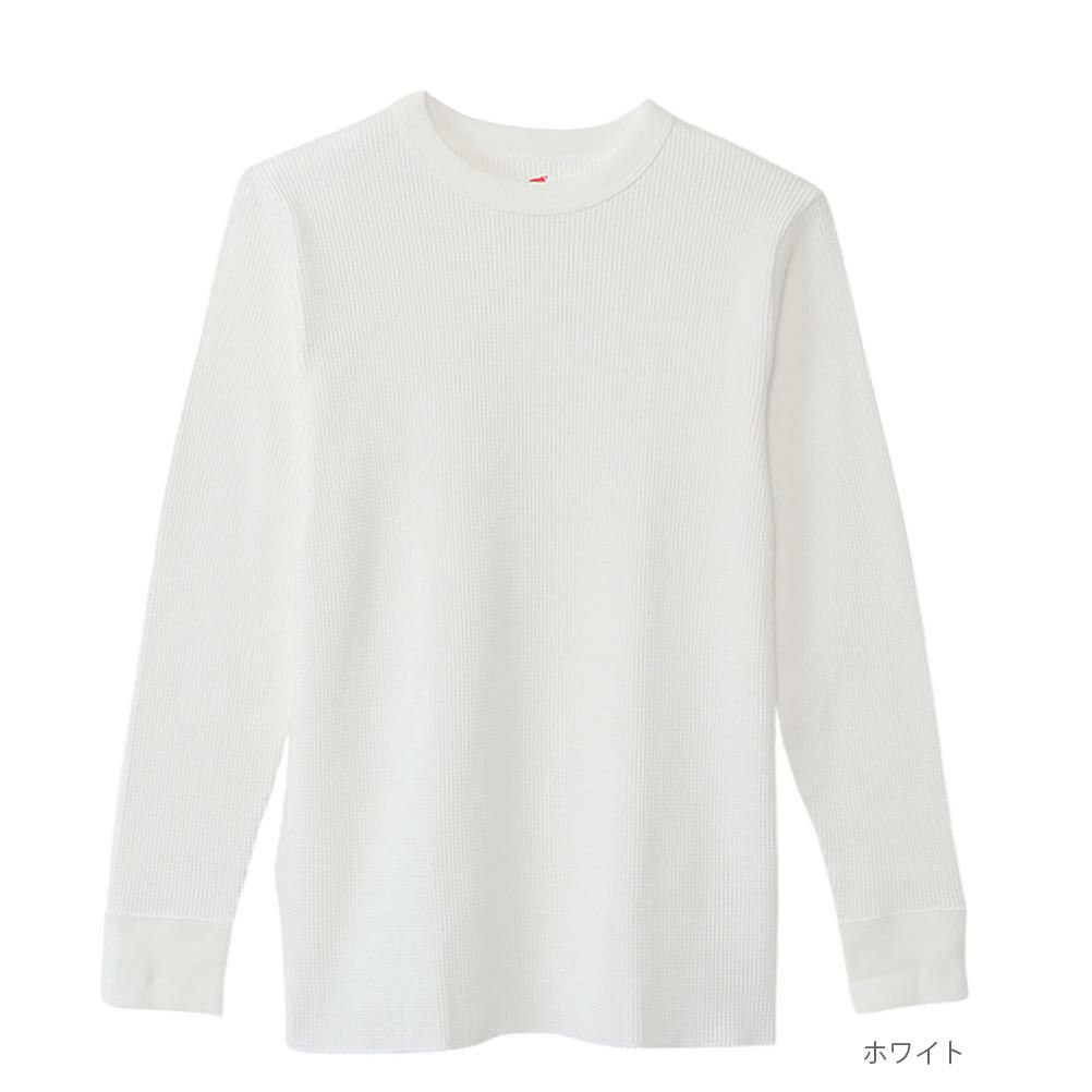Hanes  サーマルクルーネックロングスリーブTシャツ メンズ商品サムネイル-1
