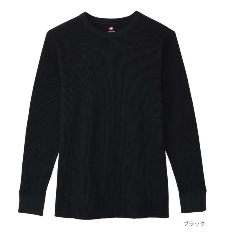 Hanes  サーマルクルーネックロングスリーブTシャツ メンズ商品画像-2