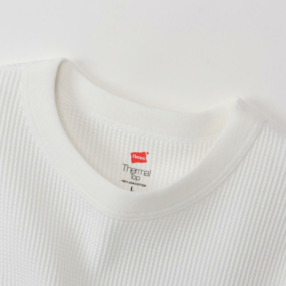 Hanes サーマルクルーネックロングスリーブTシャツ メンズ ネコポス 対応商品