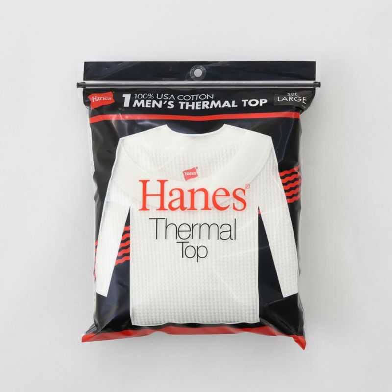 Hanes  サーマルクルーネックロングスリーブTシャツ メンズ商品画像-5
