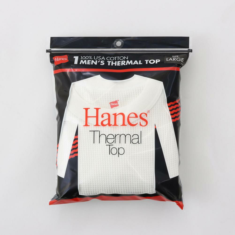 Hanes  サーマルクルーネックロングスリーブTシャツ メンズ商品サムネイル-5
