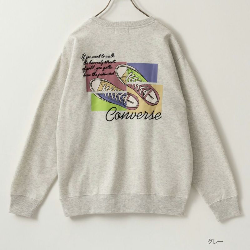 CONVERSE 裏起毛シューズ柄トレーナー レディース商品画像-1