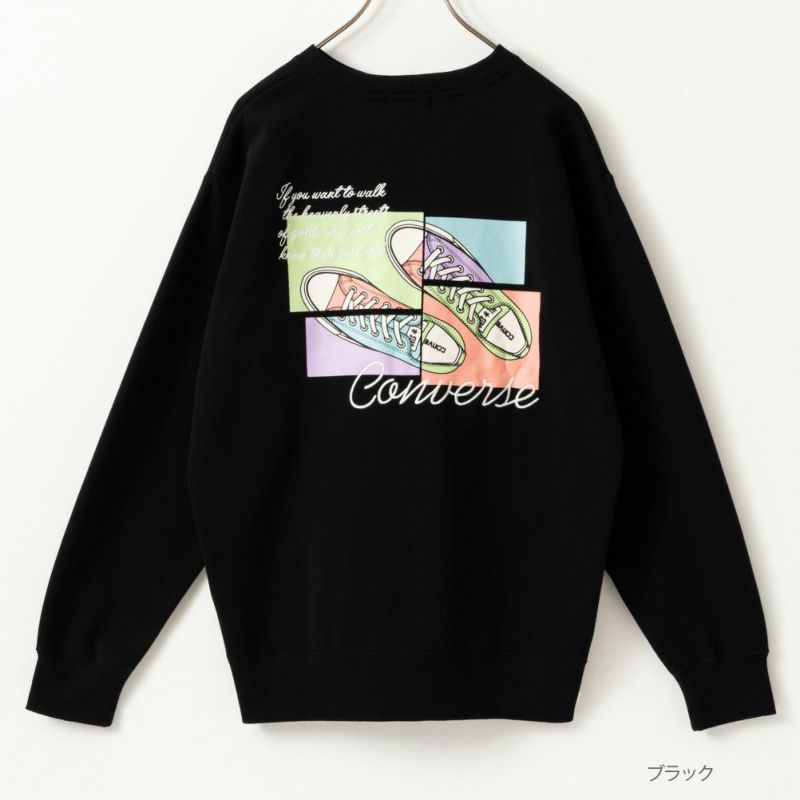 CONVERSE 裏起毛シューズ柄トレーナー レディース商品画像-3