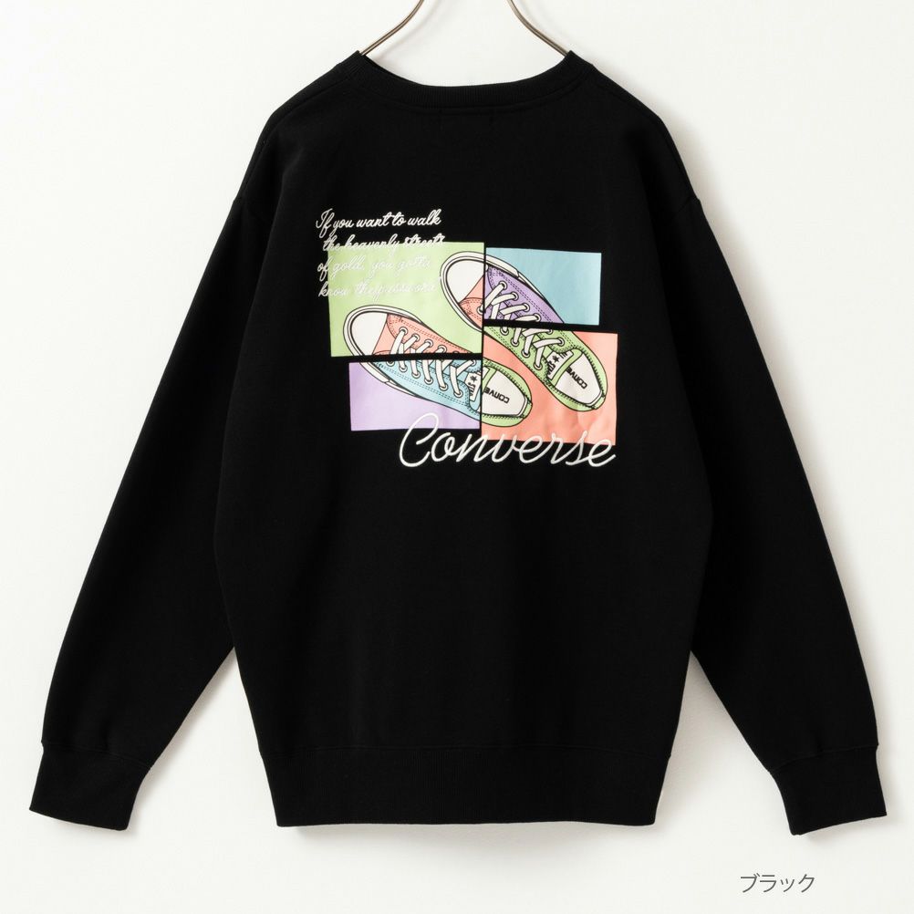 CONVERSE 裏起毛シューズ柄トレーナー レディース