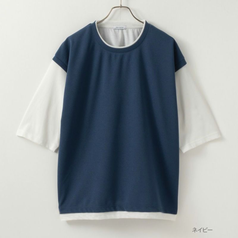 URBAN COLLECTION 梨地フェイクベストレイヤードTシャツ メンズ メール便 対応商品商品画像-2