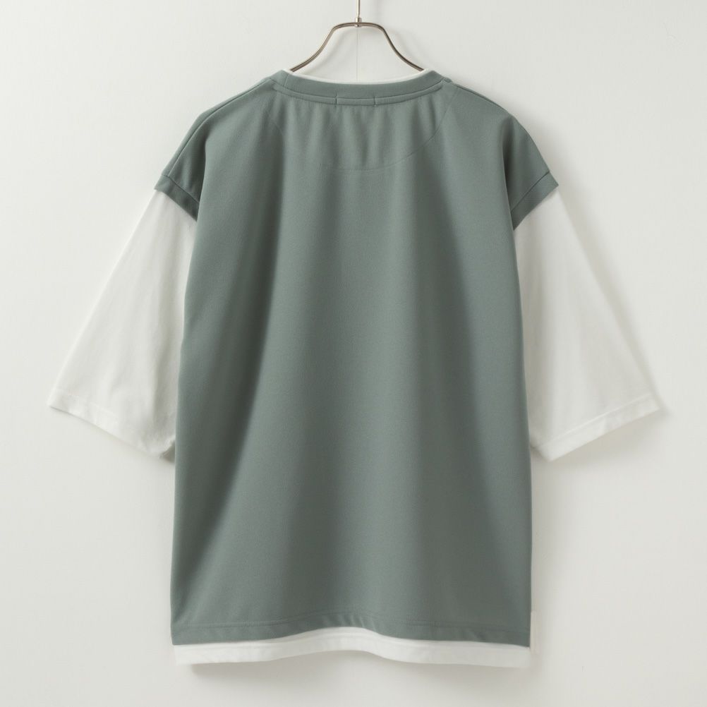 [期間限定価格]URBAN COLLECTION 梨地フェイクベストレイヤードTシャツ メンズ メール便 対応商品商品サムネイル-4