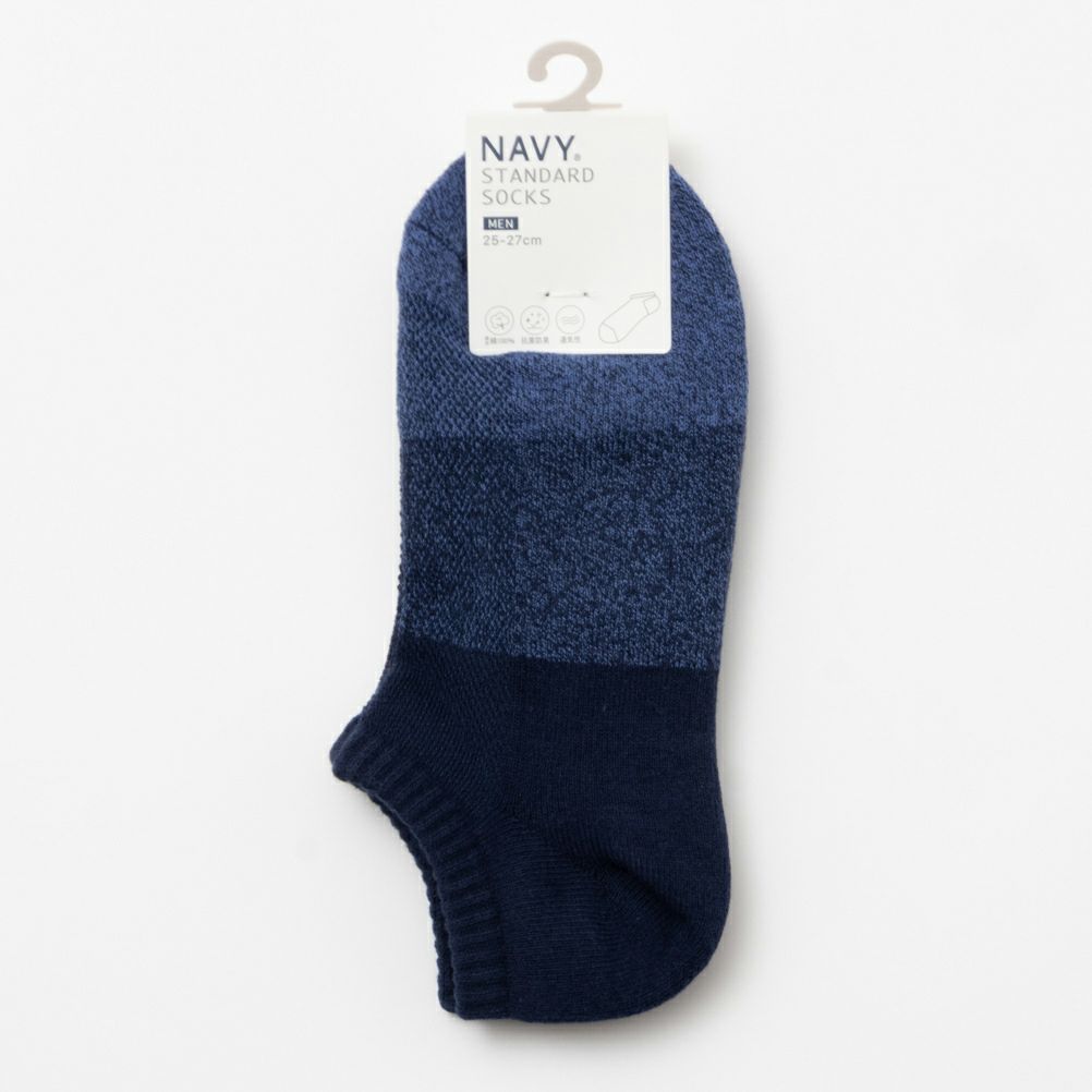 NAVY  切り替え柄アンクルソックス メンズ商品画像-9