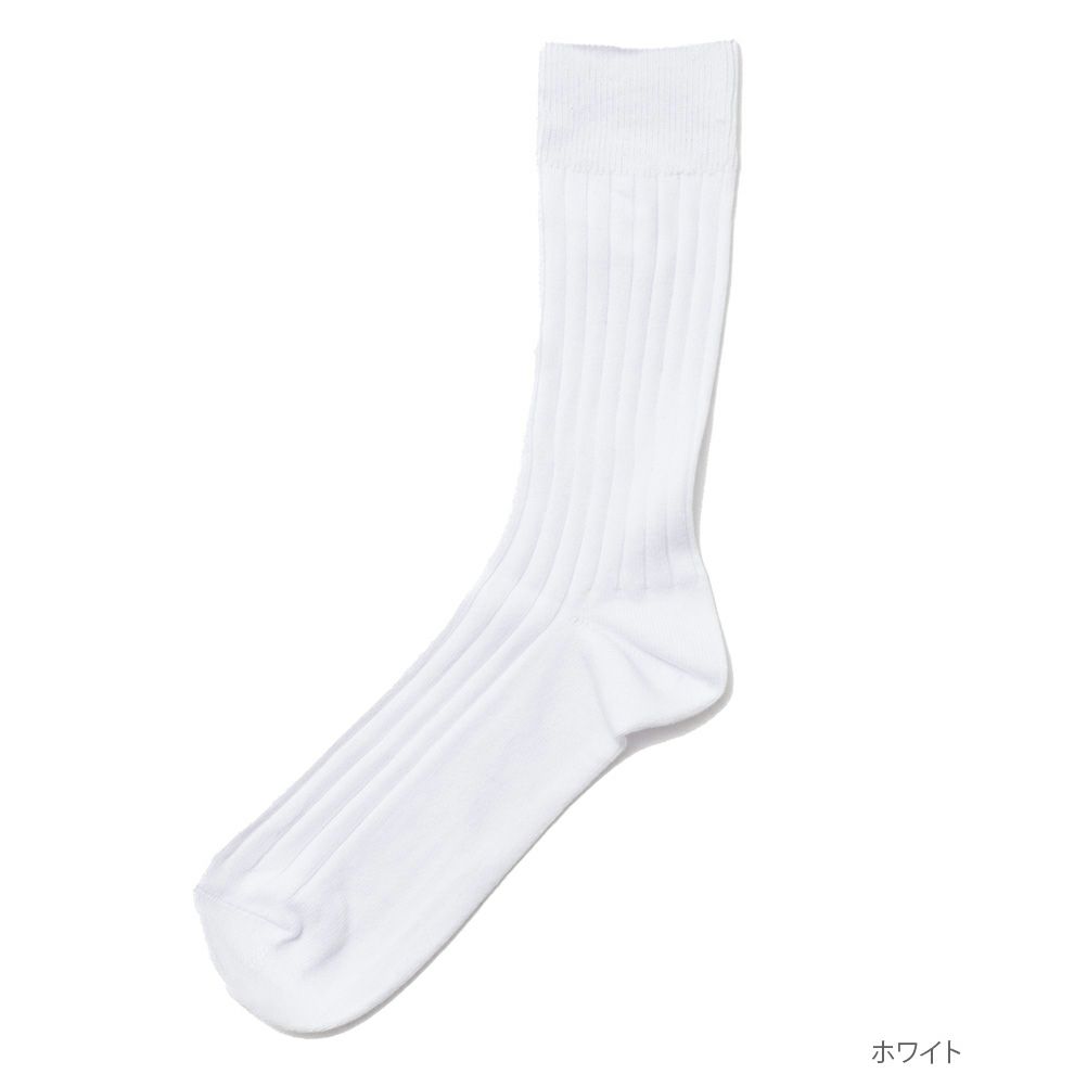 NAVY リブ編みクルーソックス メンズ