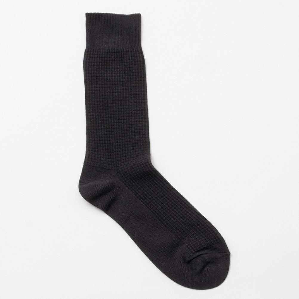 NAVY  ワッフル編みクルーソックス メンズ商品サムネイル-3