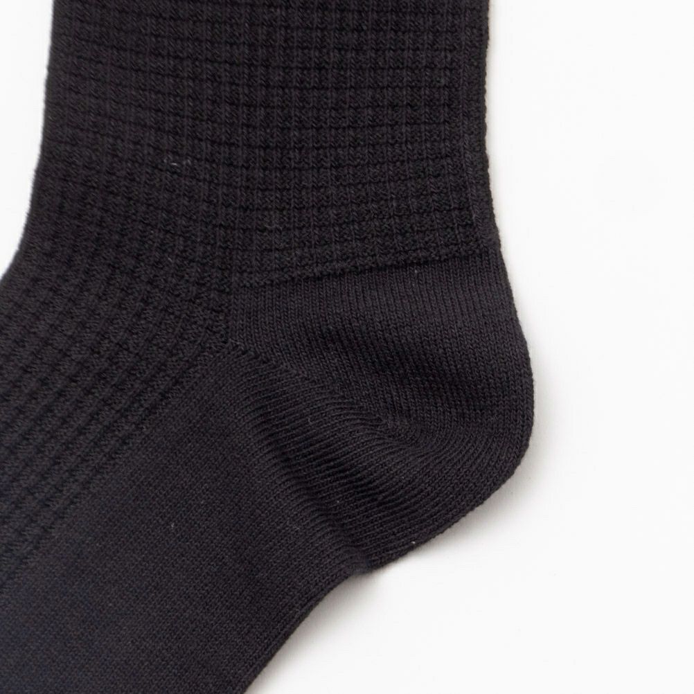 NAVY ワッフル編みクルーソックス メンズ