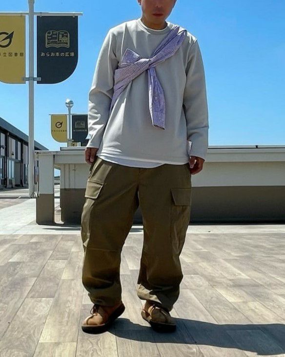 NAVY フェイクレイヤード長袖Tシャツ メンズ