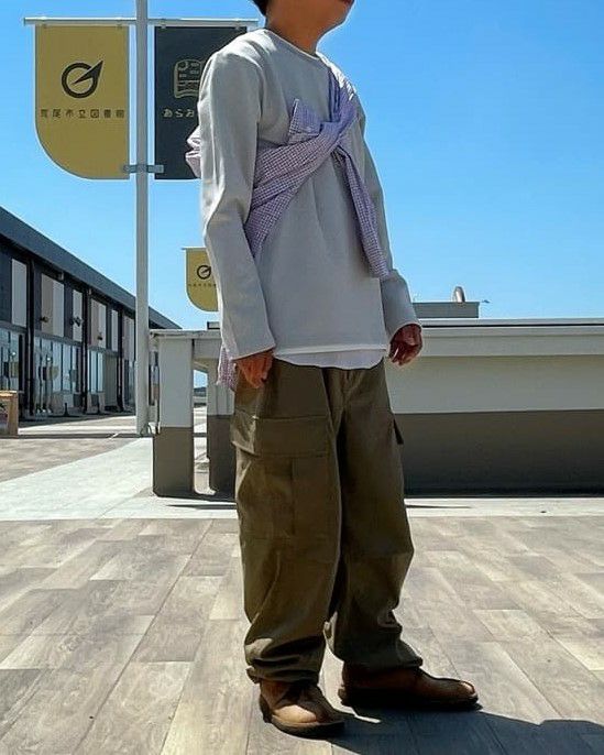 NAVY フェイクレイヤード長袖Tシャツ メンズ