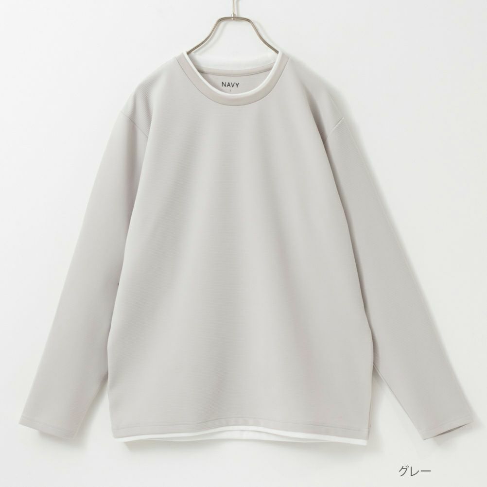 NAVY フェイクレイヤード長袖Tシャツ メンズ