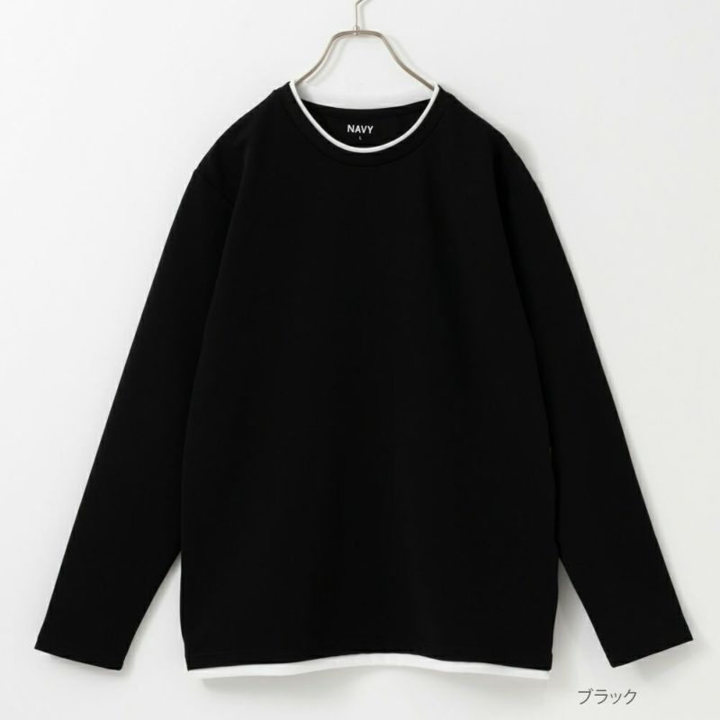 NAVY フェイクレイヤード長袖Tシャツ メンズ商品画像-4