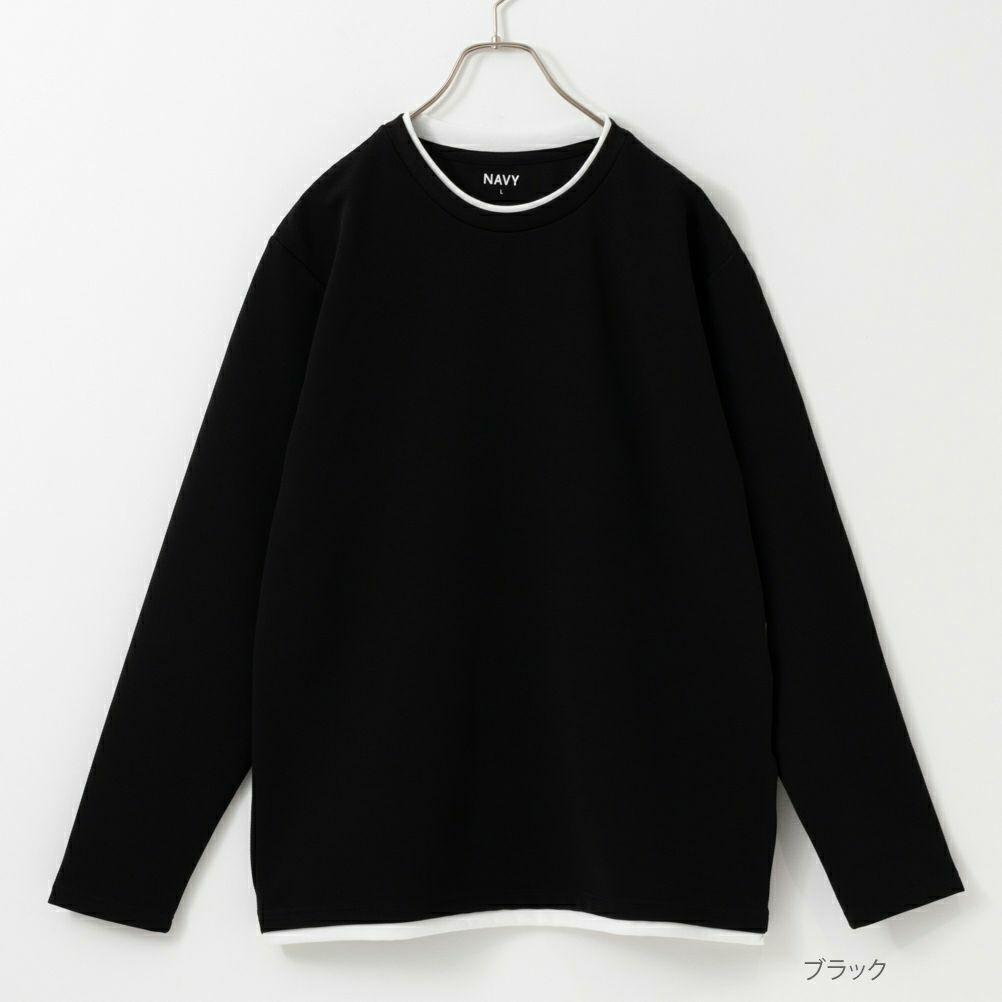 NAVY フェイクレイヤード長袖Tシャツ メンズ