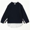 NAVY ポンチ素材 時短シャツ切り替えラウンドプルオーバー レディース商品サムネイル-9