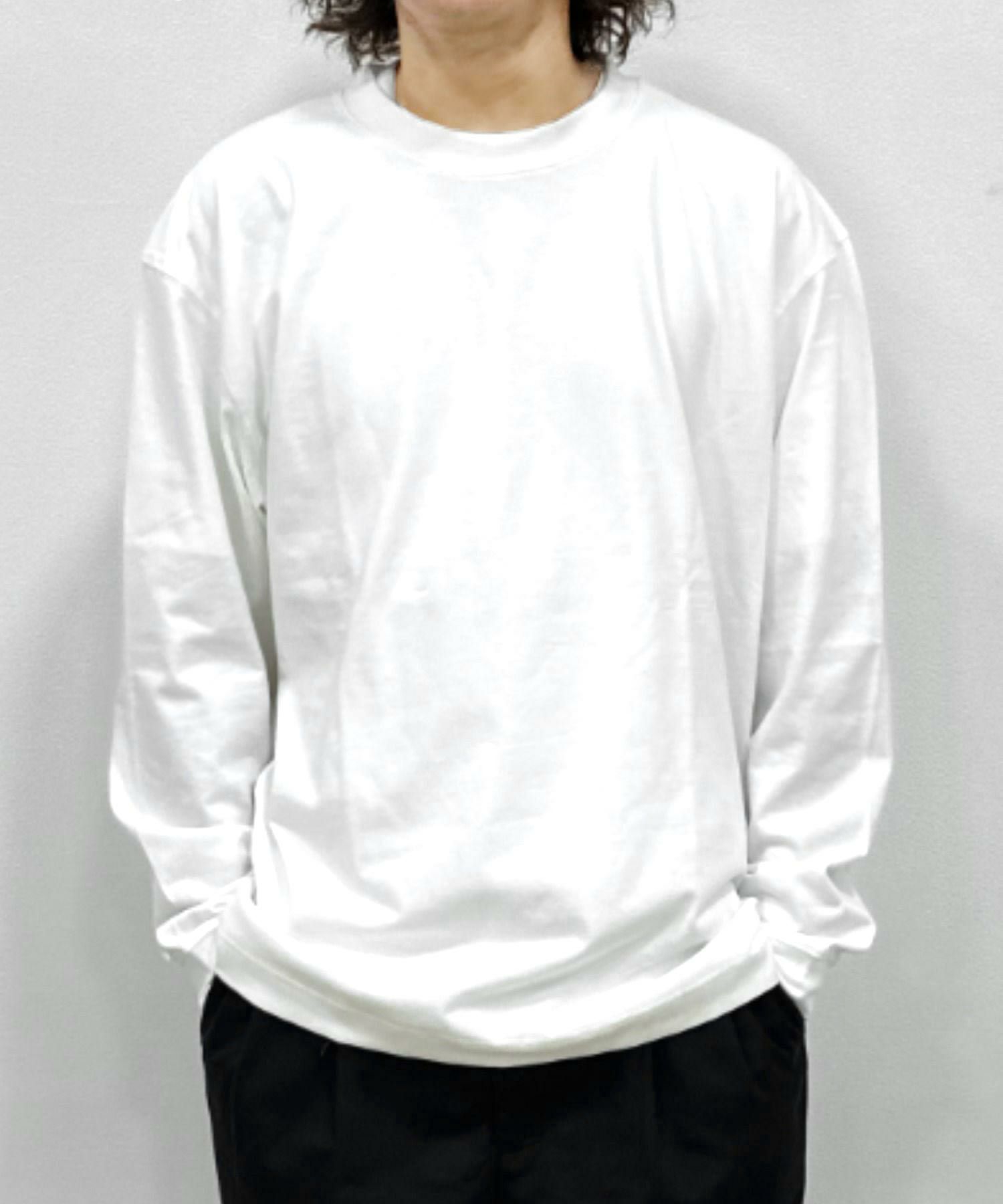 NAVY USコットン 無地長袖Tシャツ メンズ