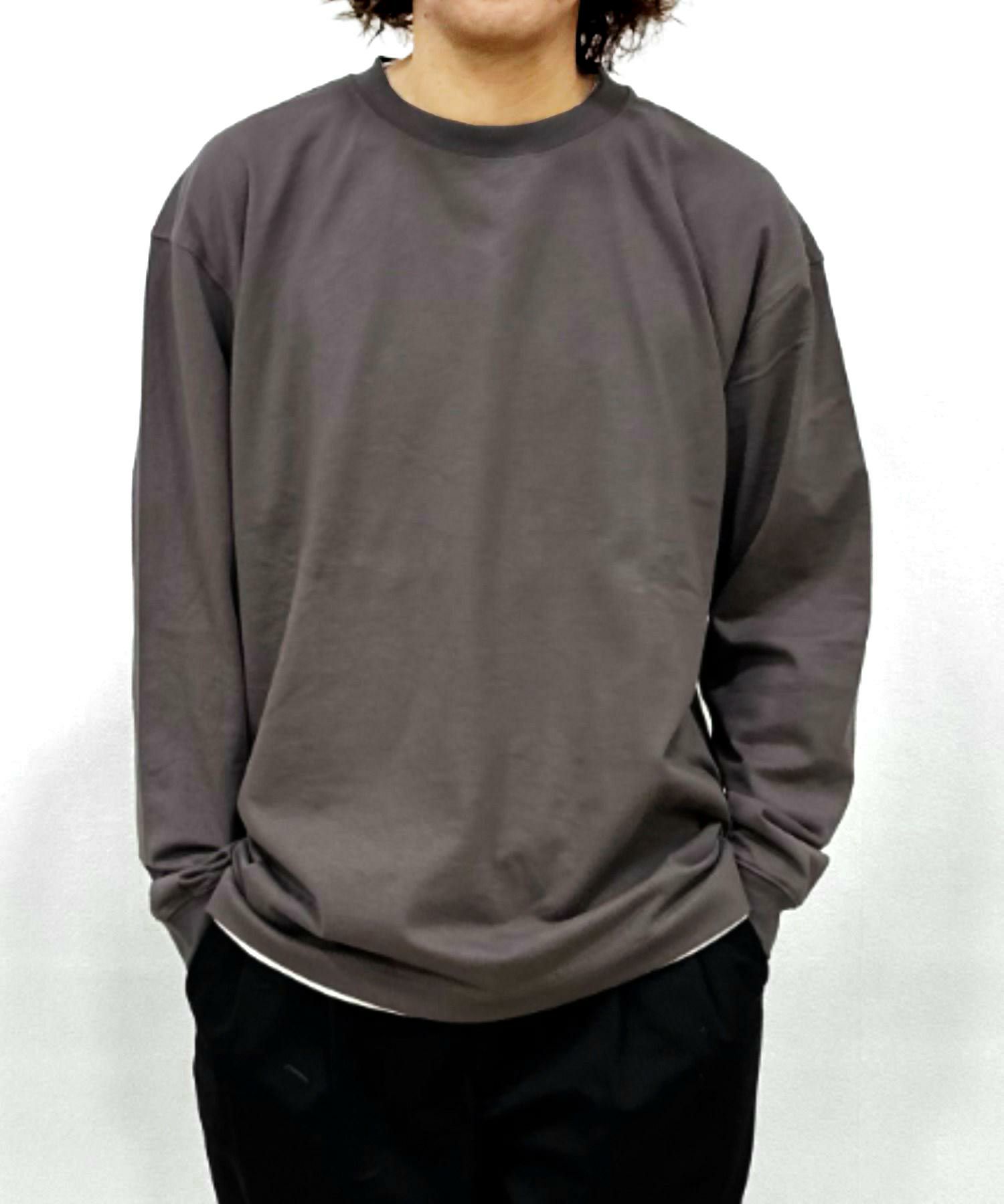 NAVY USコットン 無地長袖Tシャツ メンズ