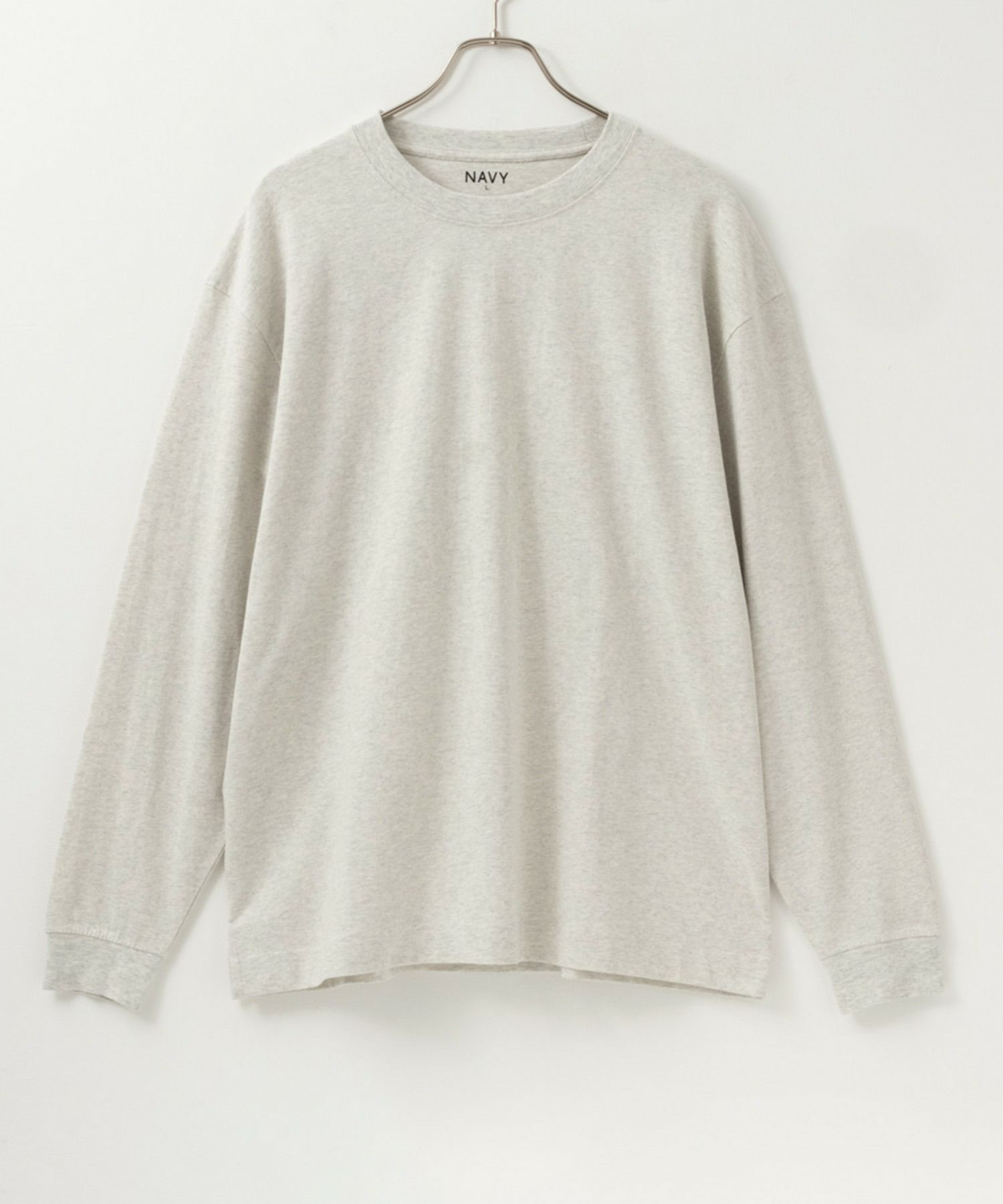 NAVY USコットン 無地長袖Tシャツ メンズ