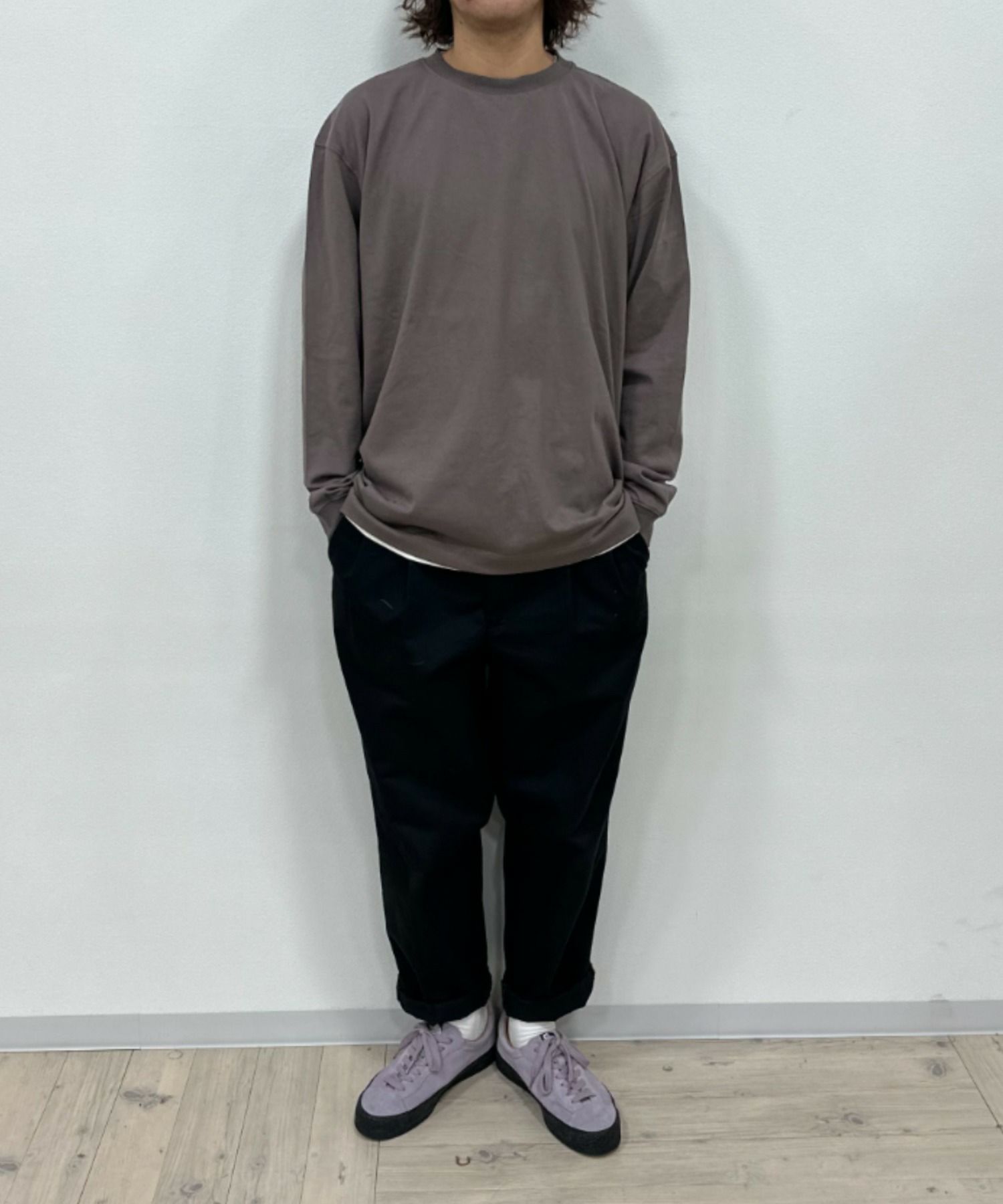 NAVY USコットン ベーシックロングスリーブTシャツ メンズ商品サムネイル-26