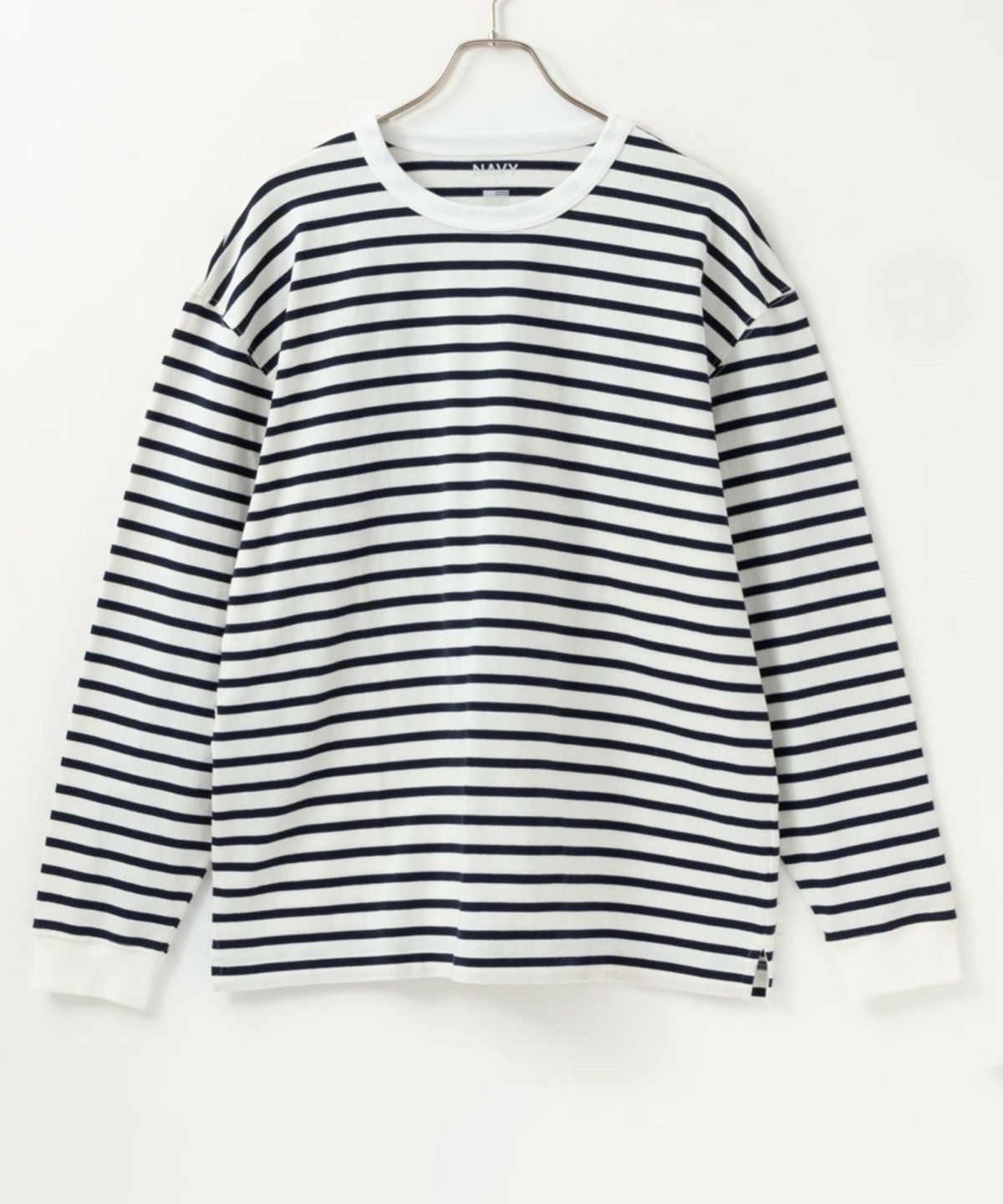 NAVY USコットン ボーダー長袖Tシャツ メンズ