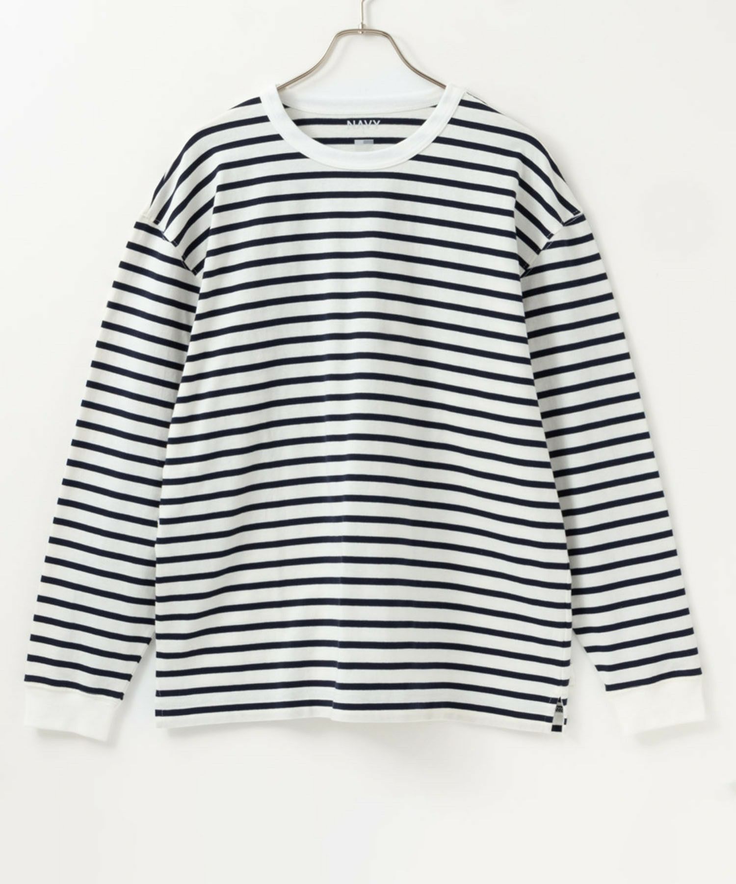NAVY USコットン ボーダー長袖Tシャツ メンズ