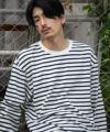NAVY  USコットン100％ ボーダー長袖Tシャツ メンズ商品サムネイル-6